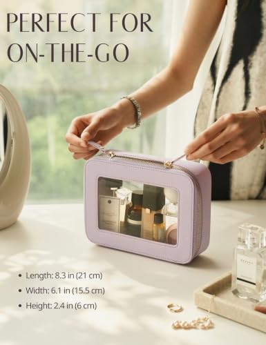 Clear Makeup Bag with Zipper (Purple / Mini & Medium)