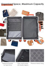 24 Inch Checked Luggage with Leather Handle (White / Checked in 24inch)