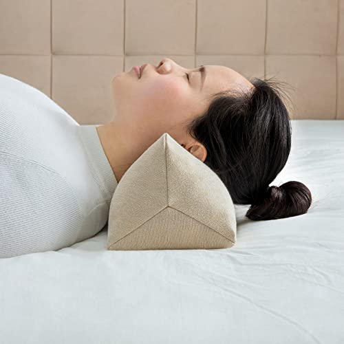 Buckwheat Neck Support Pillow Cervical Neck Cylinder Bolster Pillow (6*15 inch / Beige)