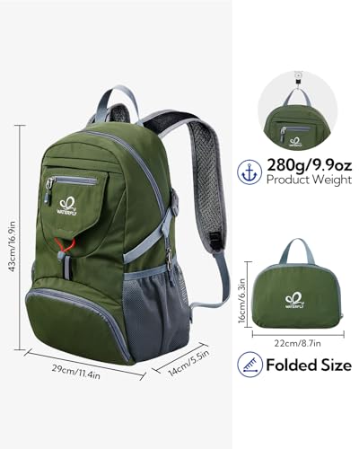 Small Lightweight Packable Backpack (New-amry Green)