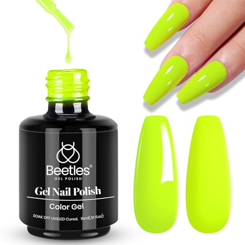 Beetles Neon Green Gel Nail Polish Vibrant Lime (H - Creme Green | Vibrant Lime)