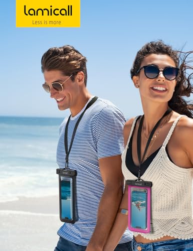 Waterproof Phone Pouch (Black & Bright Red 7")