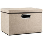 Collapsible Storage Cubes with Lids [1 (Khaki / M(1-Pack))