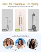Travel Curling Iron Mini (Golden Years - 450℉ for Thick/Coarse Hair Only)