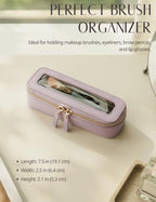 Clear Makeup Bag Travel Cosmetic Case Transparent Toiletry Bag with Zipper (Purple / Minimalist)