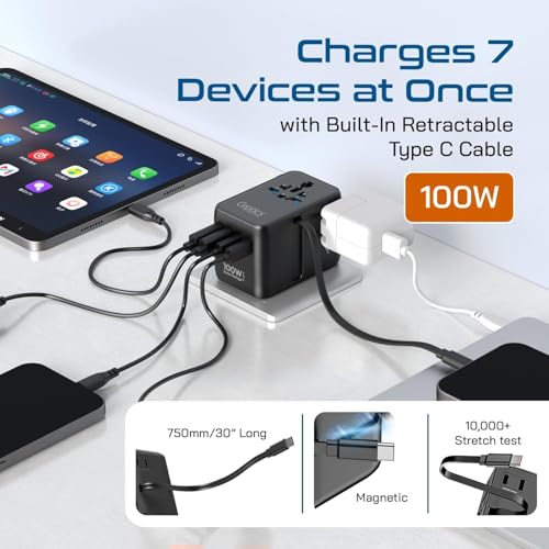 Universal Travel Adapter (Black/Blue)