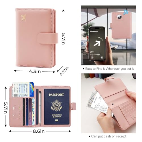 Premium Leather Passport Holder Covers Case (AIR-PINK)