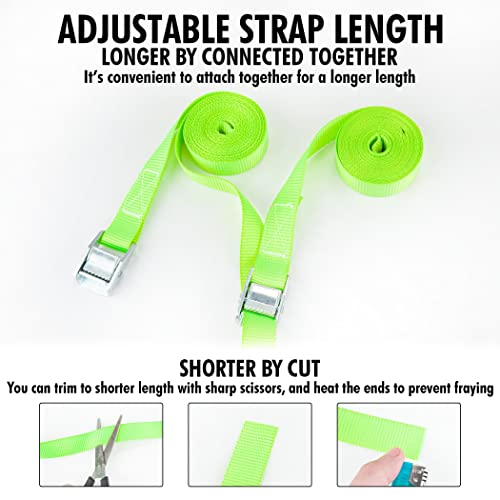 1" x 12 ft Lashing Straps (6 PK / Green)