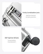 20 Inch Top Opening Carry On Luggage With Wheels (Sliver)