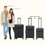 Anzio Softside Expandable Luggage with Spinner Wheels (Dark Grey / 3-Piece Set (22/26/30))