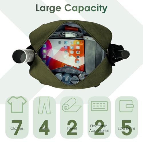 Carry on Duffle Bag Underseat for Airplane (Army Green / Small without laptop compartment)