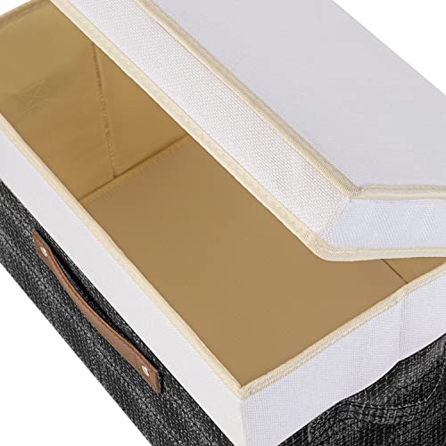 Collapsible Storage Bins with Lids (5 pack / Black & White)