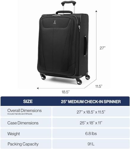 Maxlite 5 Softside Checked Luggage Spinner (Checked-Medium 25-Inch / Orchid Pink Purple)