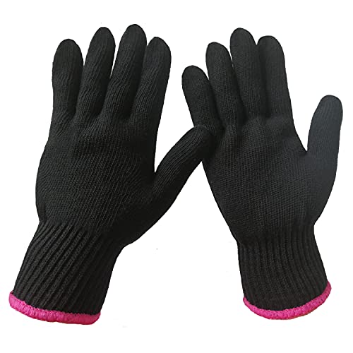 Heat Resistant Gloves for Hair Styling (2 Piece Black)