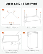 100L Laundry Hamper with Lid (Navy Blue / 100L)
