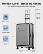 Expandable Checked Luggage (Gray / 28 Inch EXT)