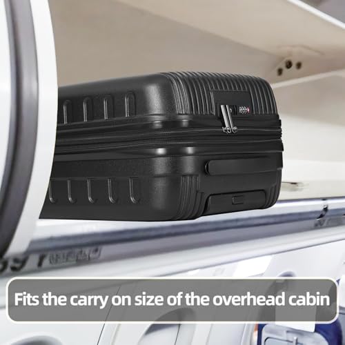 2 PCS 20 29 Luggage Sets (Dark Black / 20/29 Set)