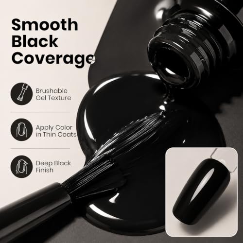 Beetles Black Gel Polish (G - Creme Black | Audrey Black)