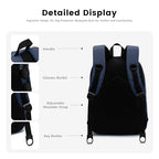 Basic Multi Pocket Multipurpose Backpack Classical Water Resistant Bookbag For School Business Travel or Casual Daypack Backpacks (Dark Blue)