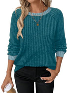 Womens Tops Business Casual Outfits for Women Fall Sweaters for Women Plus Size Fall Fashion Winter Clothing Womens Blouses Dressy Casual Trendy (XX-Large / 05-teal Blue)