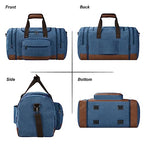 50L Canvas Duffle Bag for Travel Weekend Gym Overnight Carry (Blue / 50L)