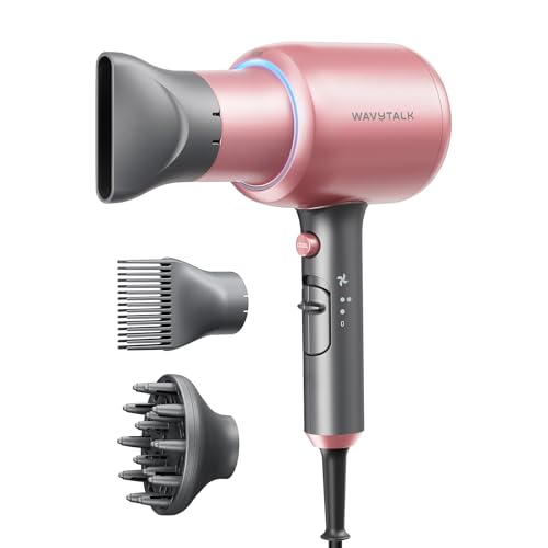 Blown Away Ionic Hair Dryer with Diffuser for Curly Hair (Classic Rose Gold)