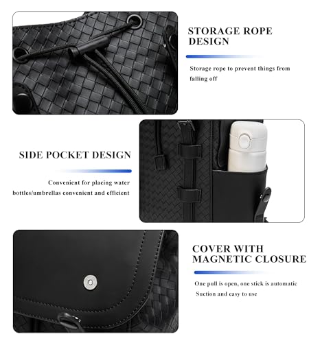Waterproof Anti Theft Laptop Backpack for Men (A-woven Black-1)