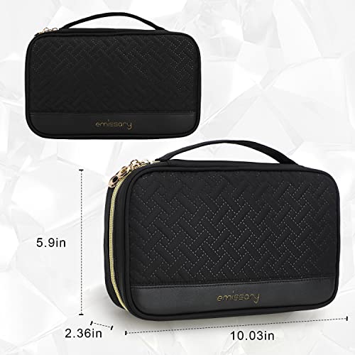 Travel Jewelry Case Organizer for Necklace & Earrings (Black)