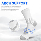 Crew Compression Socks Athletic Running Socks for Men Women Plantar Fasciitis Relief 3 Pairs (X-Large / Black+white+grey(stripe 3 Pairs))