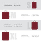 4 Set Compression Packing Cubes Travel (Burgundy)