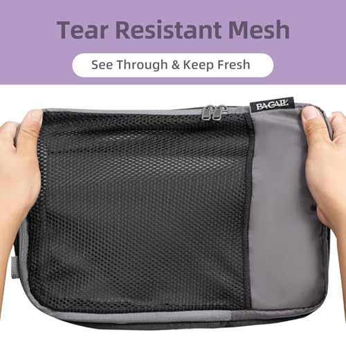 4 Set/6 Set/8 Set Compression Packing Cubes Travel Accessories Expandable Packing Organizers (Half Mesh, 6-Dark Grey) (6-Dark Grey / Half Mesh)