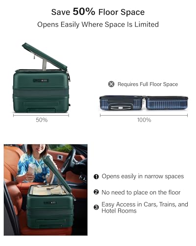 Expandable Medium Checked Luggage (Blackish Green / 24 Inch EXT)