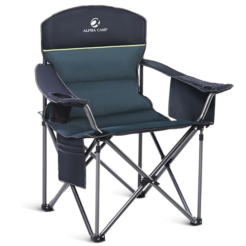 Oversized Fully Padded Camping Chairs with Lumbar Support (Green / 1PC)