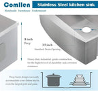 33 Inch Farmhouse Sink (Silver / 33x21)