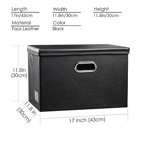 Large Collapsible Storage Bin with Lid [1 (Black / Large(1-Pack))