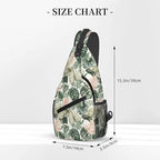 Sling Bag Tropical Leaf Pattern Hiking Daypack Crossbody Shoulder Backpack Travel Chest Pack for Men Women (B0163)