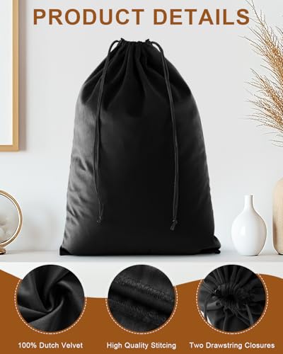 4 Pcs Shoe Bags for Travel (Black Beauty / 17.3"x12.6")