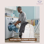 LFH Home Cotton Rich Canvas Extra Large Laundry Bag with Handle (28”x36” / White)