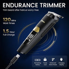 3-in-1 Beard Trimmer for Men, IPX6 Waterproof Electric Razor (Black)