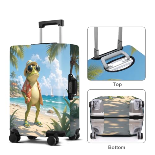Luggage Cover Washable Suitcase Protector Anti (Beach Frog / M(fits 24-26Inch suitcase))