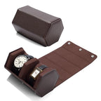 2 Slot Watch Box Brown Hexagonal (Brown / 2-Slot)
