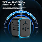 Universal International Power Travel Plug Adapter (Black and Blue)