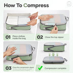 9 11 Set Compression Packing Cubes for Travel Essentials (Matcha Green / 9 set)