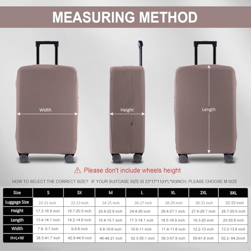 Travel Luggage Cover Suitcase Protector Scratch (Khaki / 22-23inch)