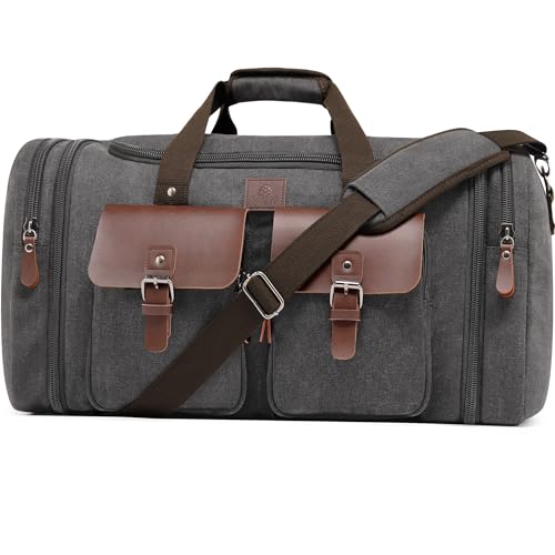 Canvas Duffle Bag for Men (Grey / X Large-60L)