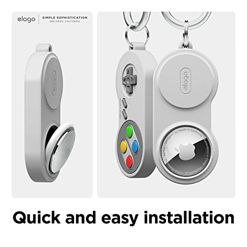 W5 Case Keychain for Apple AirTag 2 & 1 (Light Gray)