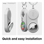 W5 Case Keychain for Apple AirTag 2 & 1 (Light Gray)
