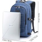 Travel Laptop Backpack Water Resistant Anti (Standard 17.3inch / Blue)
