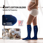 Extra Thick Wide Calf Compression Socks for Women&Men Plus Size 20 (2 Pairs-polkadots2 / X-Large)