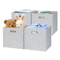 Collapsible Storage Bins (13×13×13/4pcs / Woven Gray)
